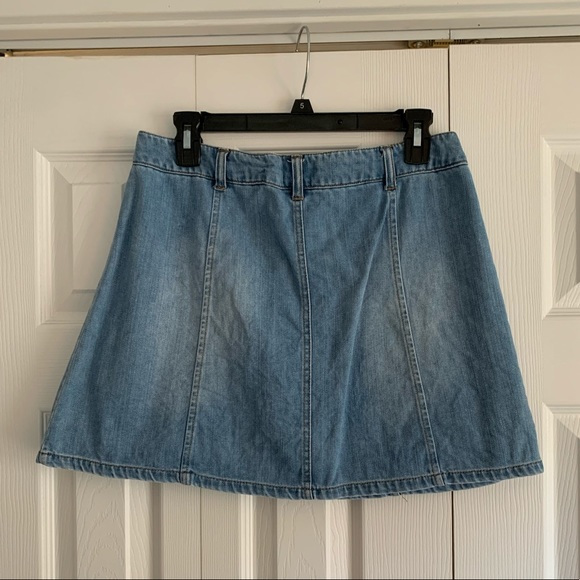 Light Wash Denim High Waisted Skirt - Picture 2 of 6
